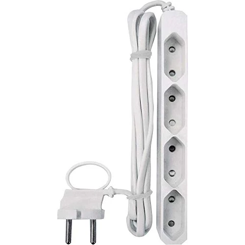 REV Eurosteckdosenleiste - 4-Fach, extraflach, 1,5m, 2300W, weiß