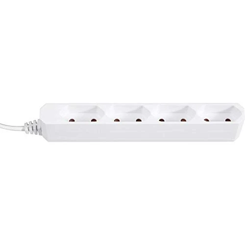 REV Eurosteckdosenleiste - 4-Fach, extraflach, 1,5m, 2300W, weiß