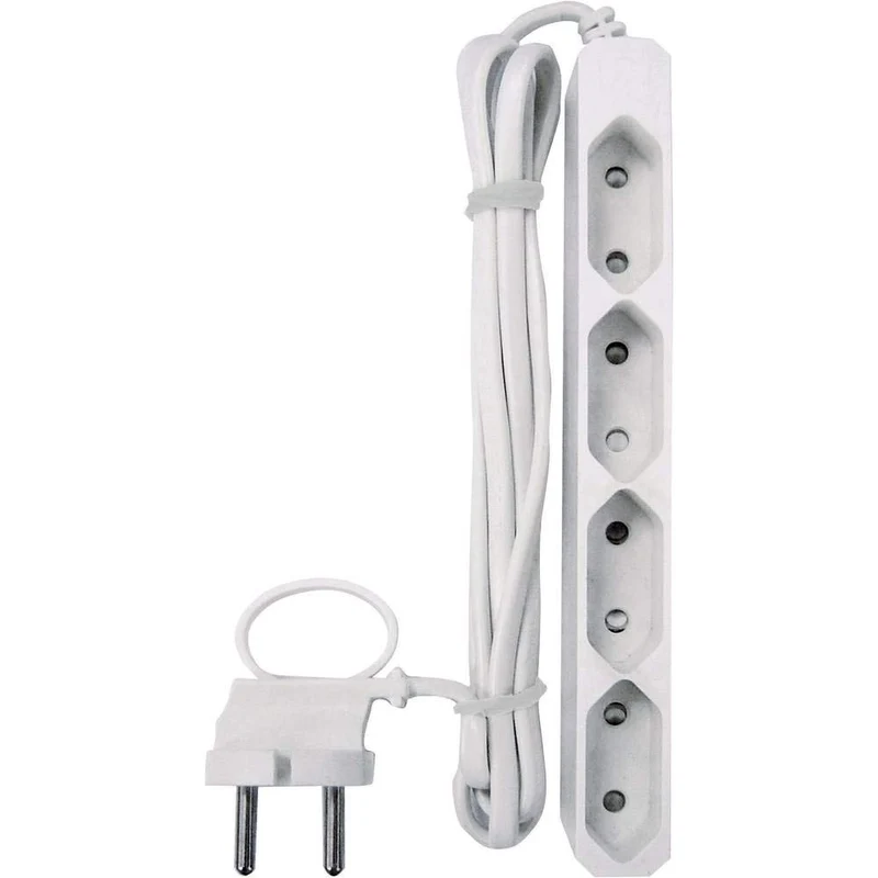 REV Eurosteckdosenleiste - 4-Fach, extraflach, 1,5m, 2300W, weiß