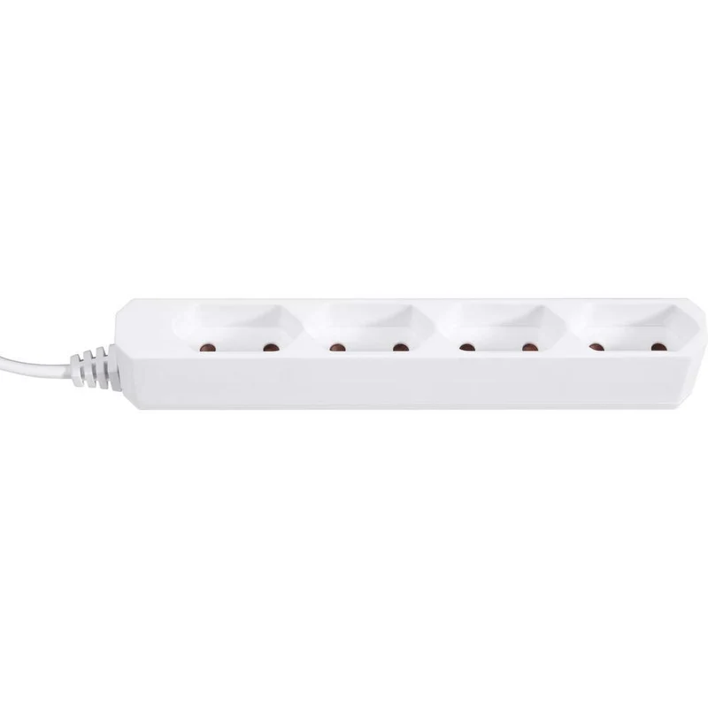 REV Eurosteckdosenleiste - 4-Fach, extraflach, 1,5m, 2300W, weiß