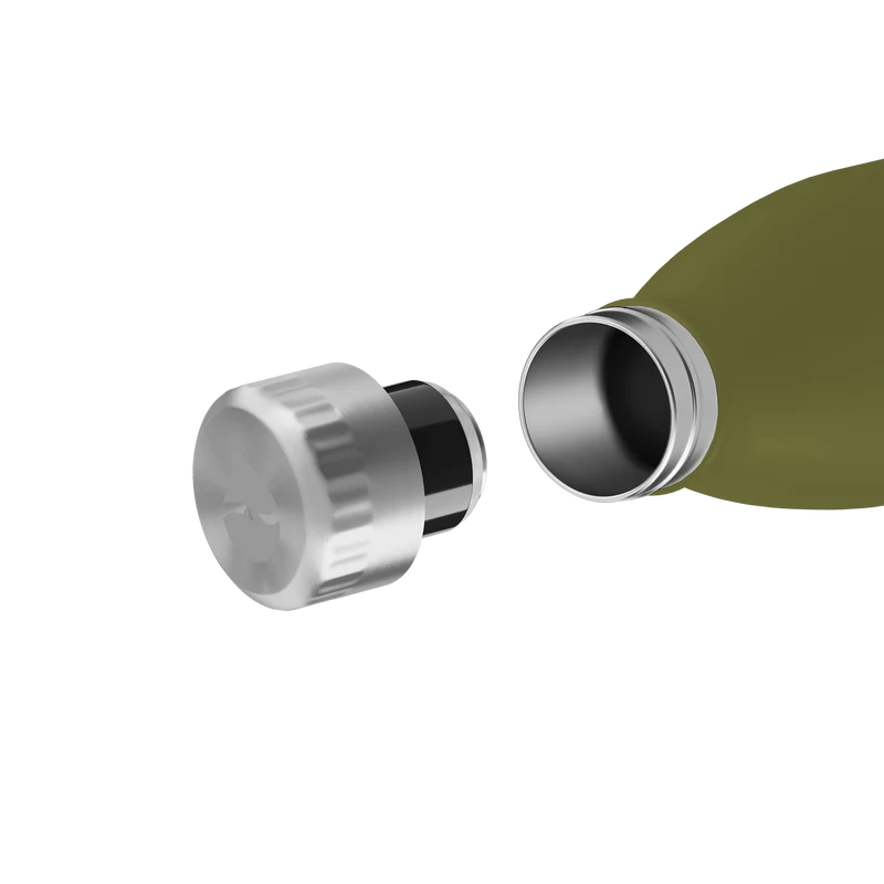 FLSK Trinkflasche aus Edelstahl, olive, 750ml, 28,6cm hoch