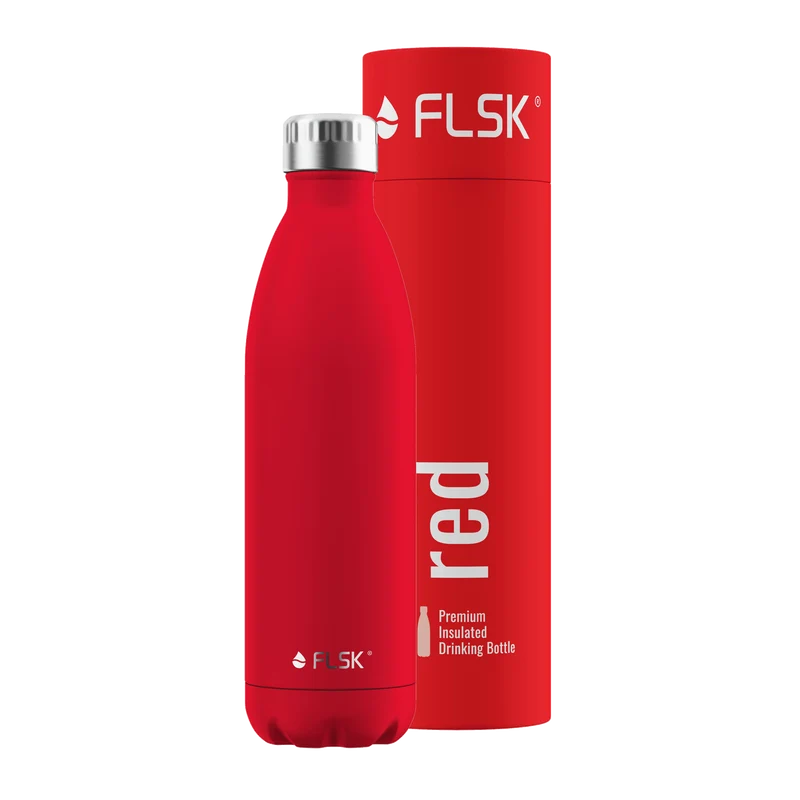 FLSK Trinkflasche aus Edelstahl, red, 750ml, 28,6cm hoch