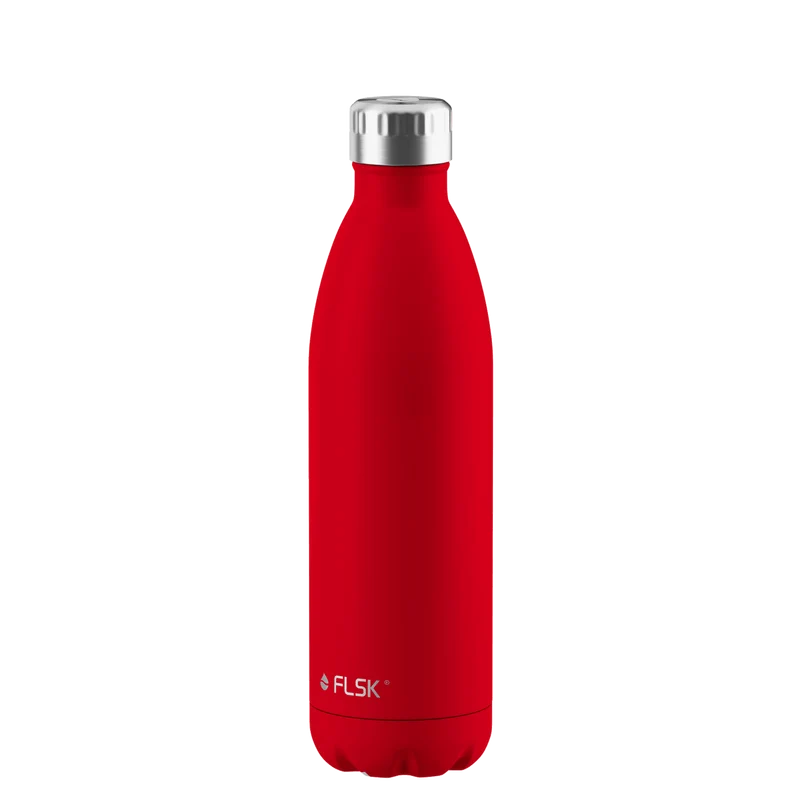 FLSK Trinkflasche aus Edelstahl, red, 750ml, 28,6cm hoch