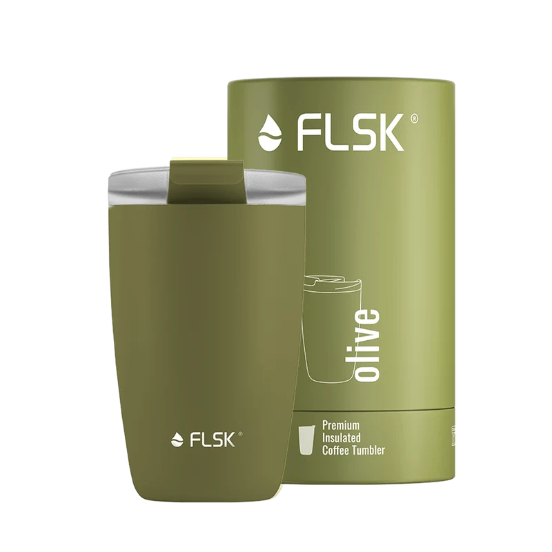 FLSK To-Go - Cup aus Edelstahl, olive, 350ml, 14,2cm hoch
