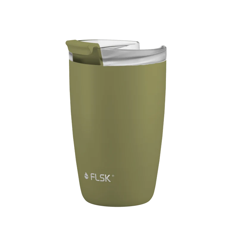 FLSK To-Go - Cup aus Edelstahl, olive, 350ml, 14,2cm hoch