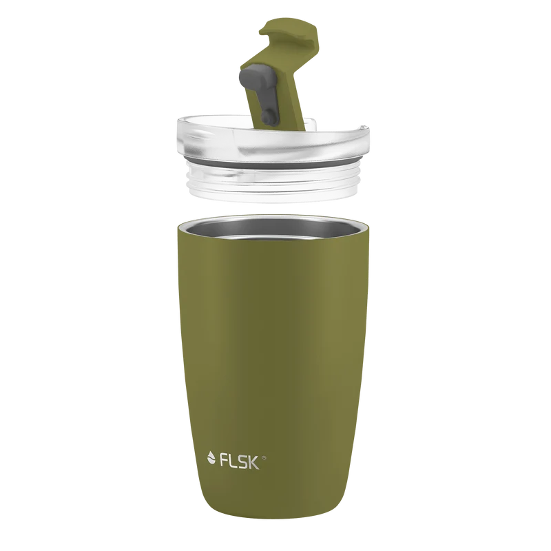 FLSK To-Go - Cup aus Edelstahl, olive, 350ml, 14,2cm hoch
