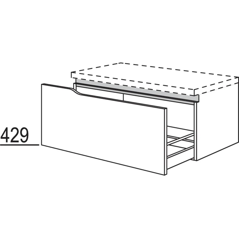 nobilia Abschluss-Auszugschrank Curve NBUAAC90-43 90 cm