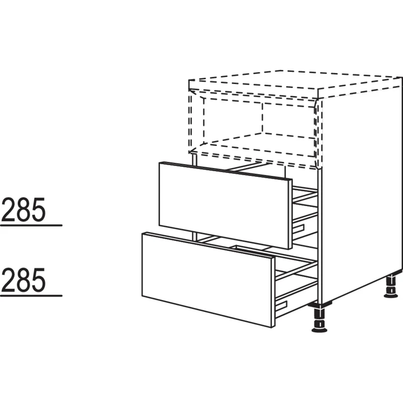 nobilia Maxi-Unterschrank für Regaleinsatz Case U2AC90-M 90 cm