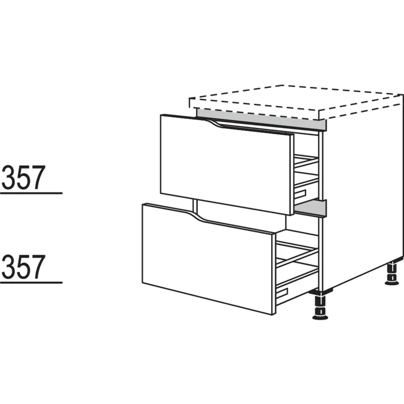 nobilia Abschluss-Auszugschrank Curve NU2AAC45 45 cm