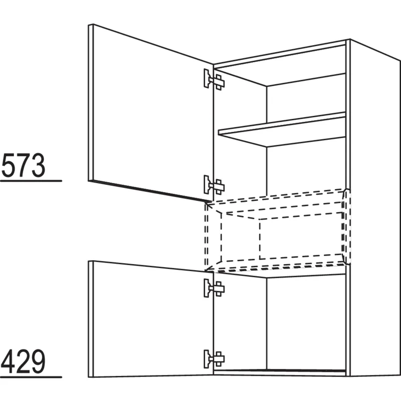 nobilia Wandschrank für Regaleinsatz Case W2C30-130 30 cm