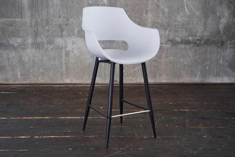KAWOLA Thekenhocker ZAJA Barstuhl Sitzhöhe 65 cm Kunststoff weiß