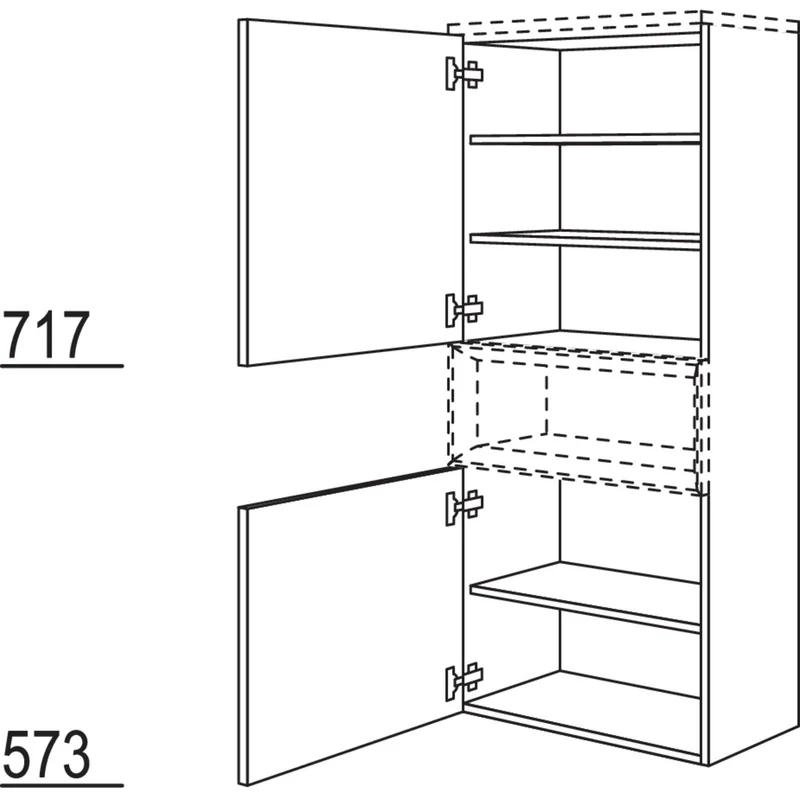 nobilia Midischrank für Regaleinsatz Case BMC40-158 40 cm