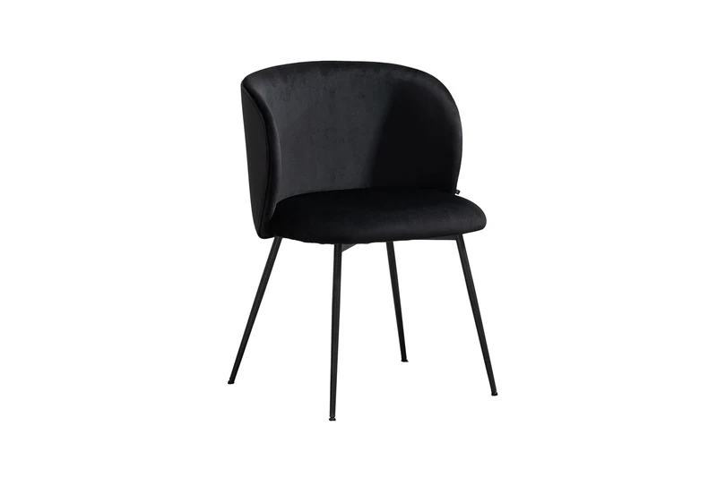 B-Ware KAWOLA Stuhl LENA Esszimmerstuhl Velvet schwarz