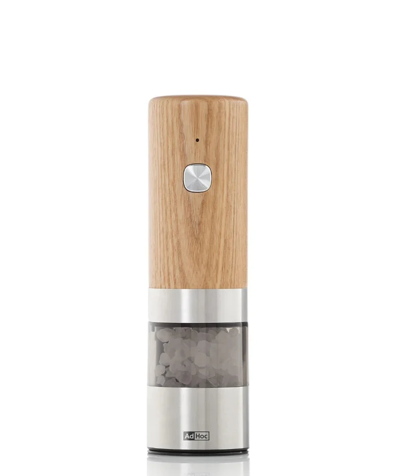 AdHoc-Elektrische Pfeffer- / Salzmühle i.Mill, Eschenholz, inkl. USB-C-Ladekabel