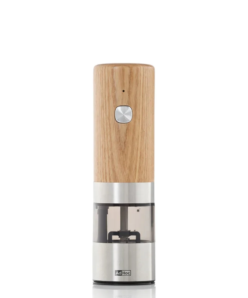 AdHoc-Elektrische Pfeffer- / Salzmühle i.Mill, Eschenholz, inkl. USB-C-Ladekabel