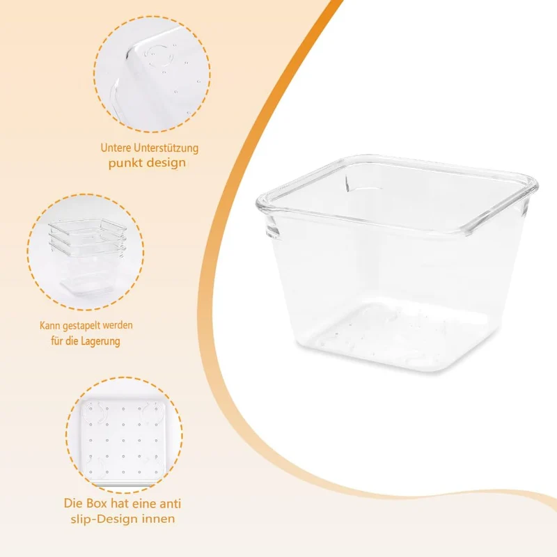 Schubladen Organizer, 25 Stück in 4 Größen, Kunststoff, Schminktisch und Make-up Organizer, Ordnungssystem (Transparent)