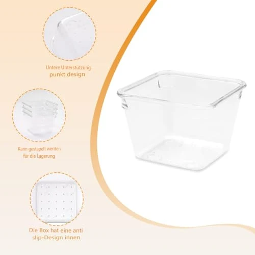 Schubladen Organizer, 25 Stück in 4 Größen, Kunststoff, Schminktisch und Make-up Organizer, Ordnungssystem (Transparent)