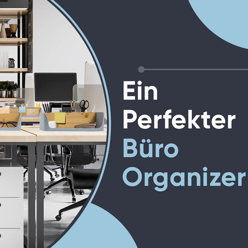 ECO Schreibtisch Organizer | Tisch- Büro- Kosmetik- Organizer | Handy & Tablet Halterung | Stiftehalter Schreibtisch | Briefablage | Serviettenhalter | Organizer box | (groß, grau)