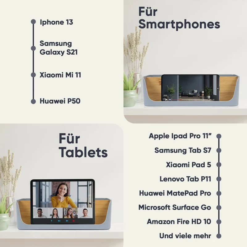 ECO Schreibtisch Organizer | Tisch- Büro- Kosmetik- Organizer | Handy & Tablet Halterung | Stiftehalter Schreibtisch | Briefablage | Serviettenhalter | Organizer box | (groß, grau)