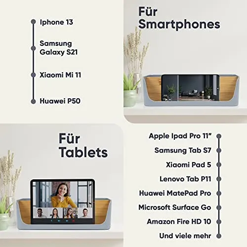 ECO Schreibtisch Organizer | Tisch- Büro- Kosmetik- Organizer | Handy & Tablet Halterung | Stiftehalter Schreibtisch | Briefablage | Serviettenhalter | Organizer box | (groß, grau)