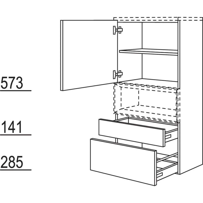 nobilia Midischrank für Regaleinsatz Case BMSAC30-130 30 cm