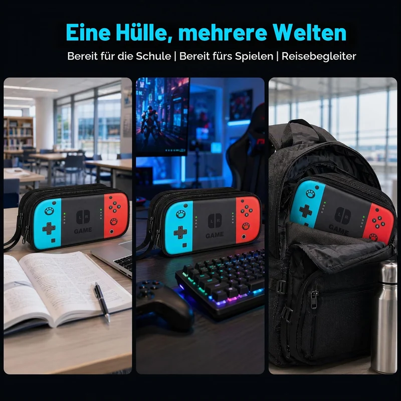 Federmäppchen,Mäppchen Jungs Groß,Federmappe 2fach Jungen, Maxi Federtasche Junge 2 Fächer,Schulmäppchen Federpenal Schule 1. Bis 5. Klasse,Schlamppermäppchen Jungs, Federschachtel Schüleretui