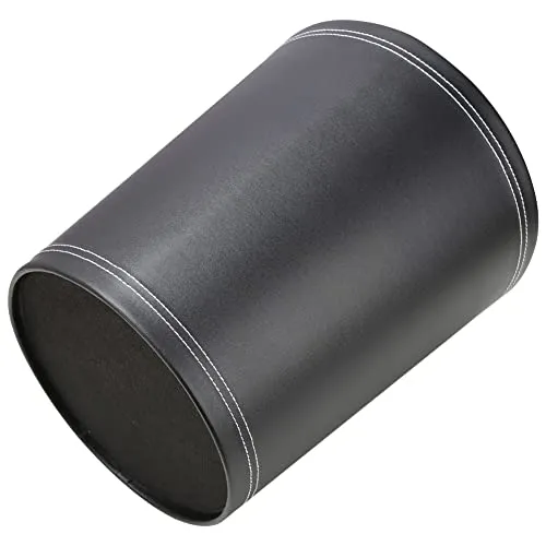 KINGFOM™ Klassisch Leder Papierkorb für Büro/Badezimmer/küche/Schlafzimmer (Schwarz)