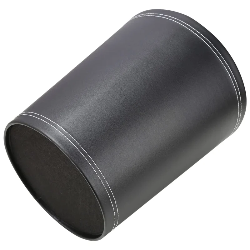 KINGFOM™ Klassisch Leder Papierkorb für Büro/Badezimmer/küche/Schlafzimmer (Schwarz)