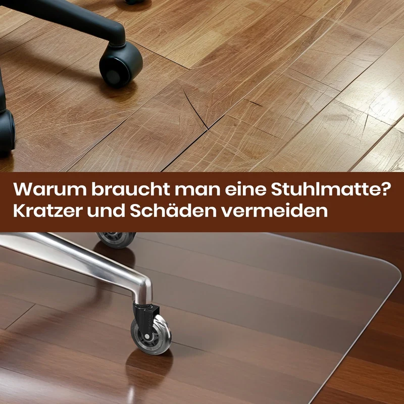 COSYLAND Bodenschutzmatte Bürostuhl – transparente, rutschfeste Stuhlunterlage für Teppich & Hartböden, Fußbodenschutz Bürostuhlunterlage – 90×120 cm, milchweiß