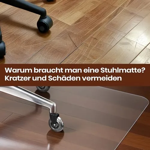 COSYLAND Bodenschutzmatte Bürostuhl – transparente, rutschfeste Stuhlunterlage für Teppich & Hartböden, Fußbodenschutz Bürostuhlunterlage – 90×120 cm, milchweiß