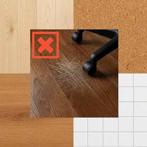 FLOORTEX Bodenschutzmatte 116 x 150 cm ULTIMAT II Bürostuhl Unterlage rutschfest für Hartböden, Transparent, 100% Polycarbonat, Bodenschutz
