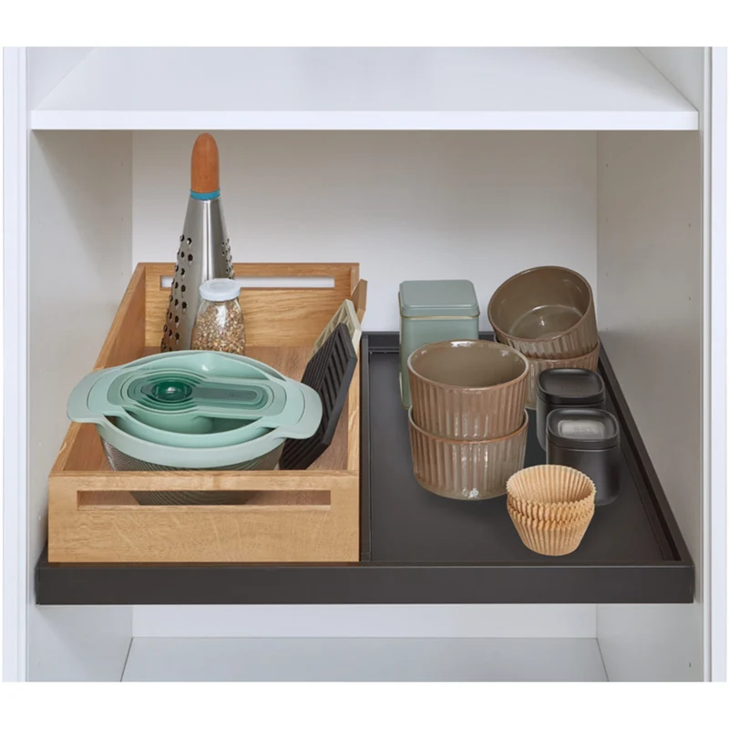 nobilia Designbodenhalter Taro mit Holzbox und Glasablage DBT-BGA60-35 56,6 cm
