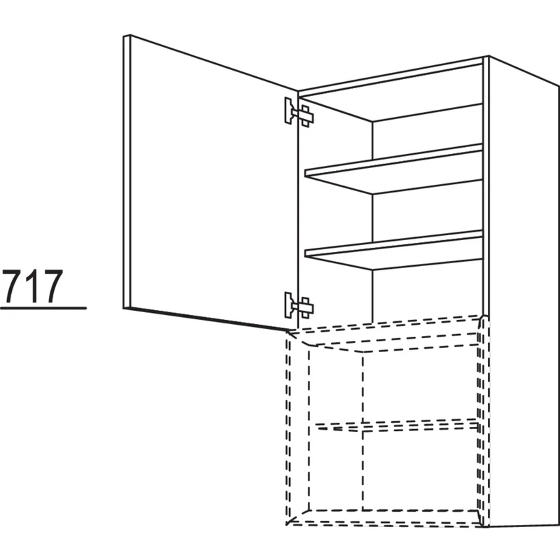 nobilia Wandschrank für Regaleinsatz Case WDCU45-130 45 cm