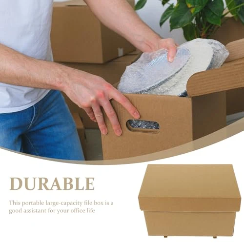 Housoutil Papier Aufbewahrungsbox Khaki, Große Kasten für Büro und Schule