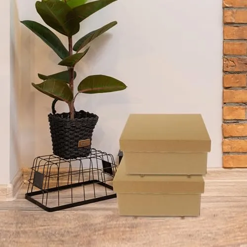 Housoutil Papier Aufbewahrungsbox Khaki, Große Kasten für Büro und Schule