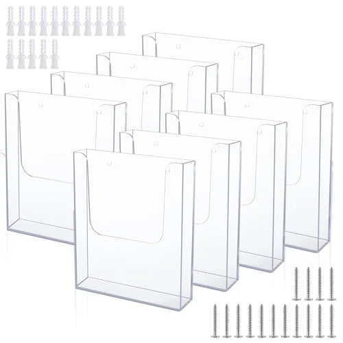 Ripeng Prospekthalter, Wandhalterung, 21,6 x 27,9 cm, transparenter Flyer-Halter, Acryl, Zeitschriftenhalter, Heft, Präsentationsständer, Kunststoff, für Post, Broschüren, Literaturhalter für