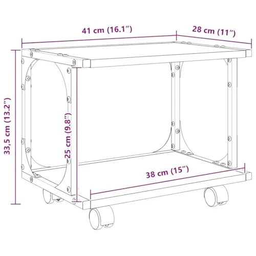 vidaXL Druckerständer Artisan-Eiche 41 x 28 x 33,5 cm Holzwerkstoff