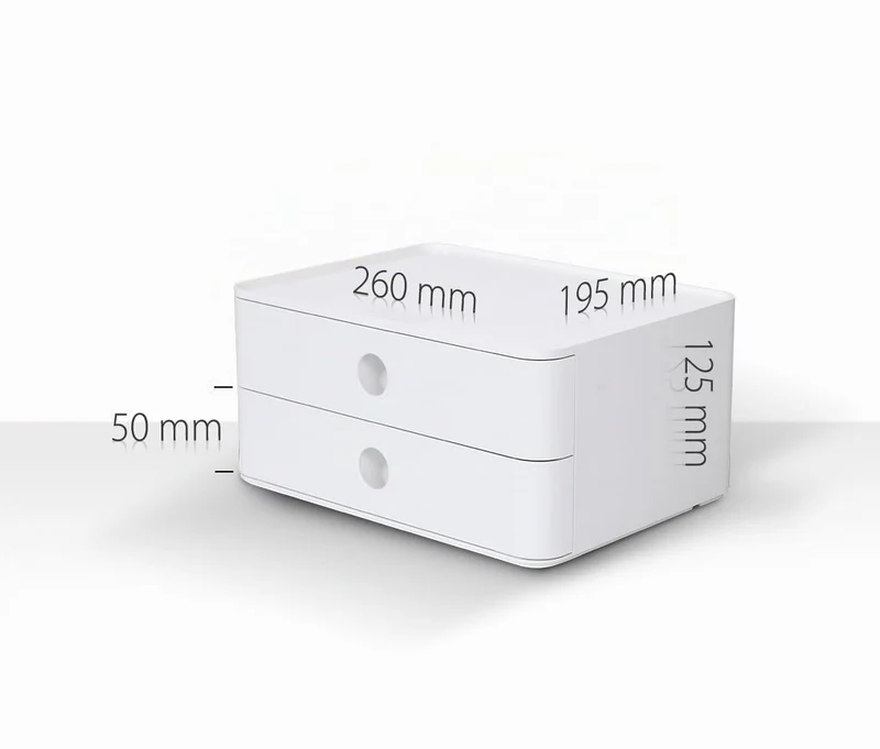 HAN Schubladenbox Allison SMART-BOX mit 2 Schubladen und Trennwand, Kabelführung, stapelbar, Utensilienbox für Büro, Schreibtisch Küche, möbelschonende Gummifüße, 1120-40, hochglänzed grün