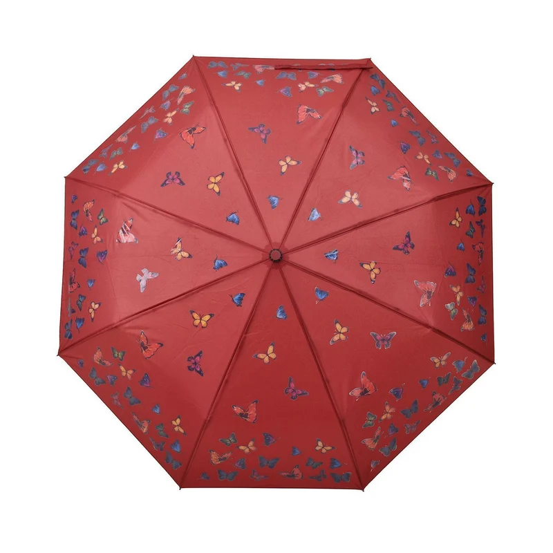 Farbwechsel-Schmetterlingsregenschirm - Farbverwandlung bei Nässe, Marineblau, Durchmesser 103 cm, Länge 25 cm,