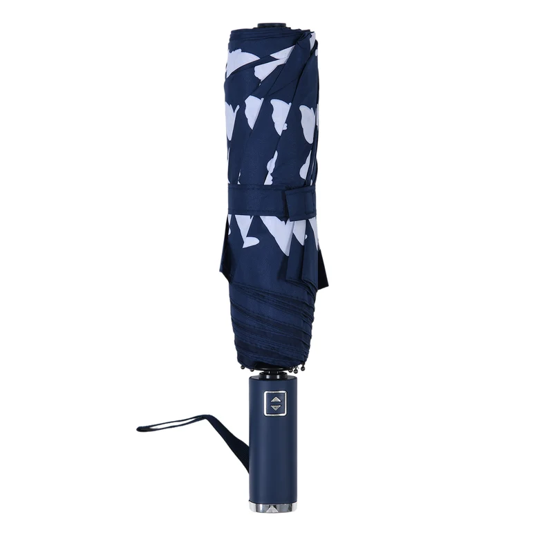 Farbwechsel-Schmetterlingsregenschirm - Farbverwandlung bei Nässe, Marineblau, Durchmesser 103 cm, Länge 25 cm,