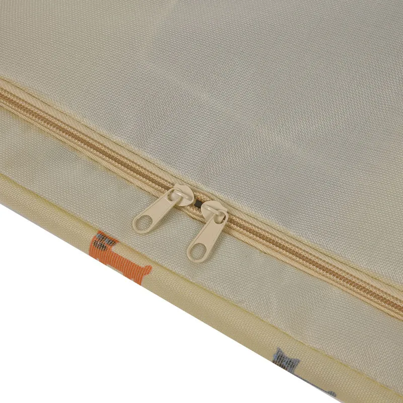 Faltbare Aufbewahrungsbox aus Stoff, 66 Liter offen, Größe 50x40x33cm gefaltet, Beige