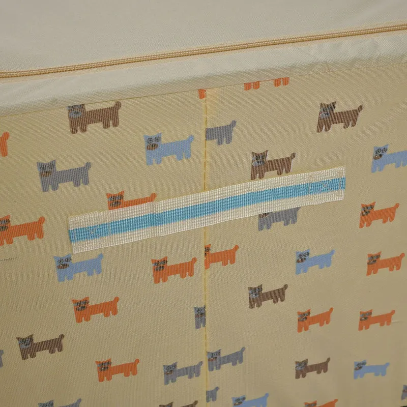 Faltbare Aufbewahrungsbox aus Stoff, 66 Liter offen, Größe 50x40x33cm gefaltet, Beige