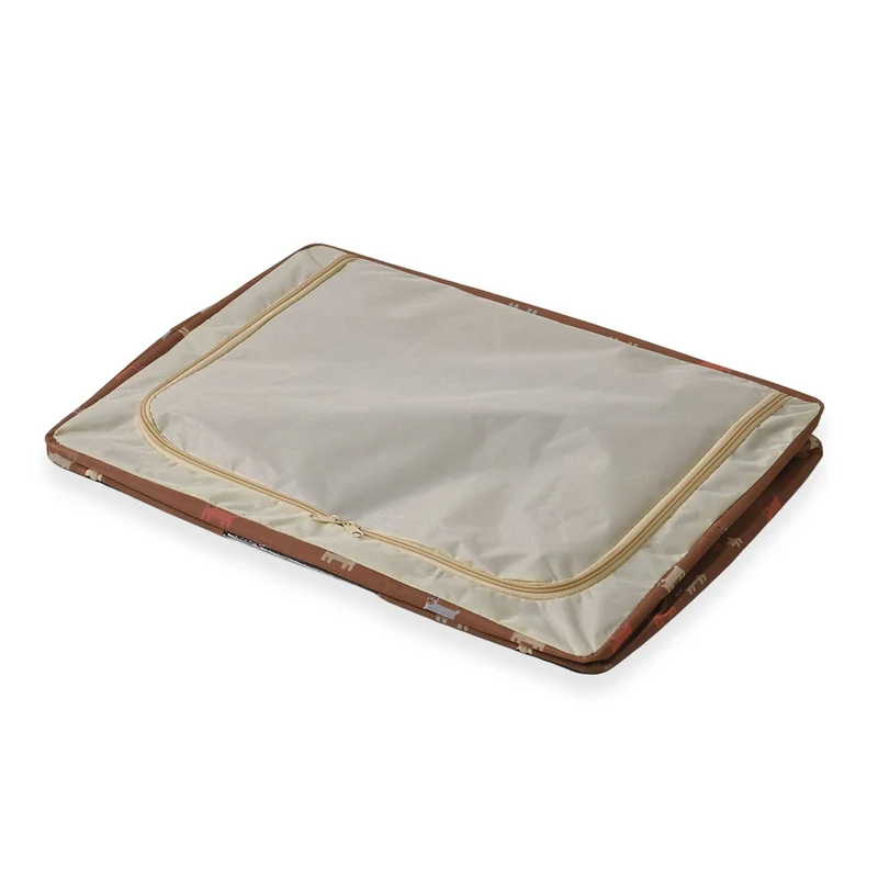 Faltbare Aufbewahrungsbox aus Stoff, 66 Liter offen, Größe 50x40x33cm gefaltet, Beige