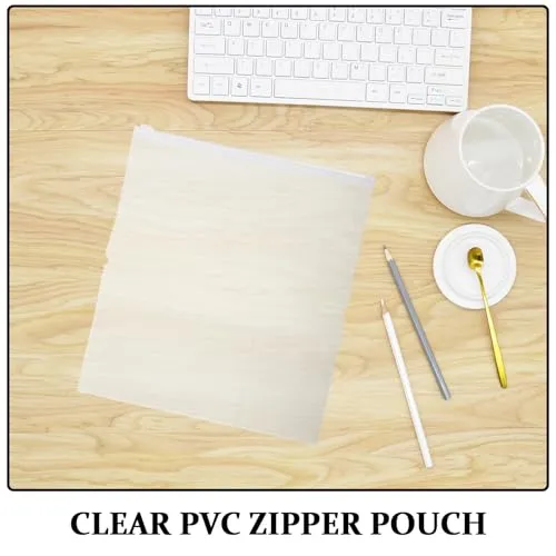 6 Stück Transparente PVC Notizbucheinlage mit Reißverschluss