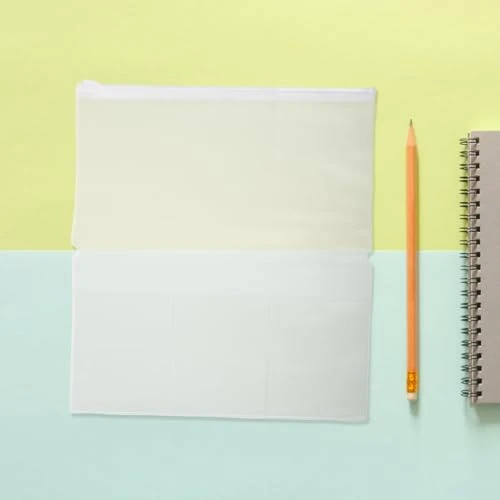 6 Stück Transparente PVC Notizbucheinlage mit Reißverschluss
