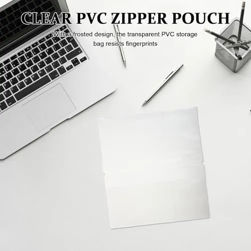 6 Stück Transparente PVC Notizbucheinlage mit Reißverschluss