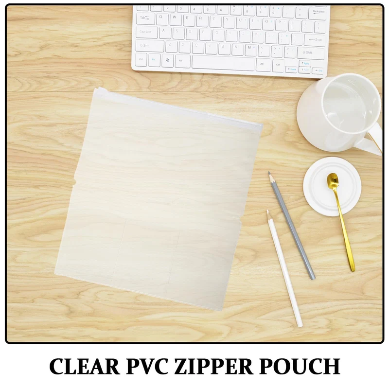 6 Stück Transparente PVC Notizbucheinlage mit Reißverschluss