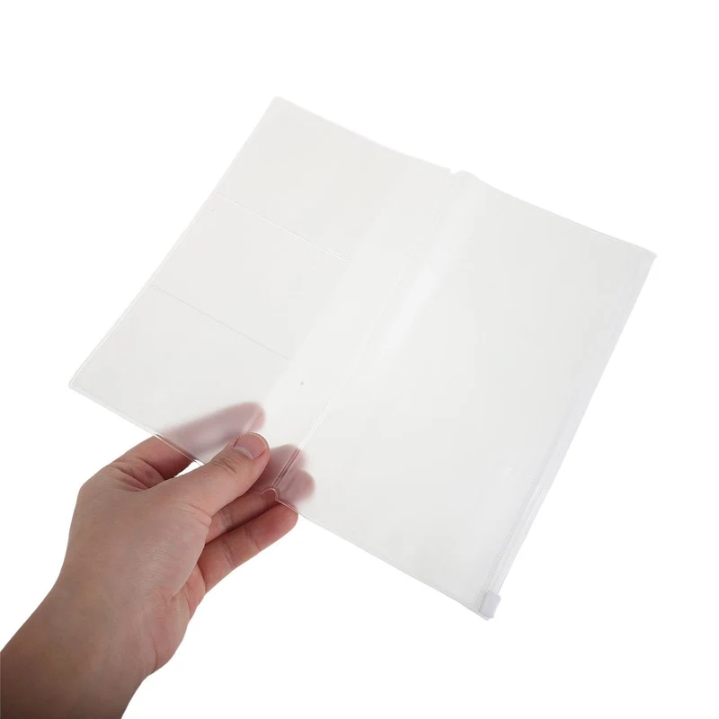 6 Stück Transparente PVC Notizbucheinlage mit Reißverschluss