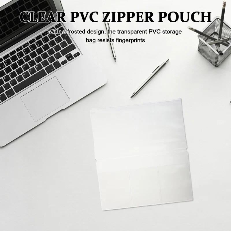 6 Stück Transparente PVC Notizbucheinlage mit Reißverschluss