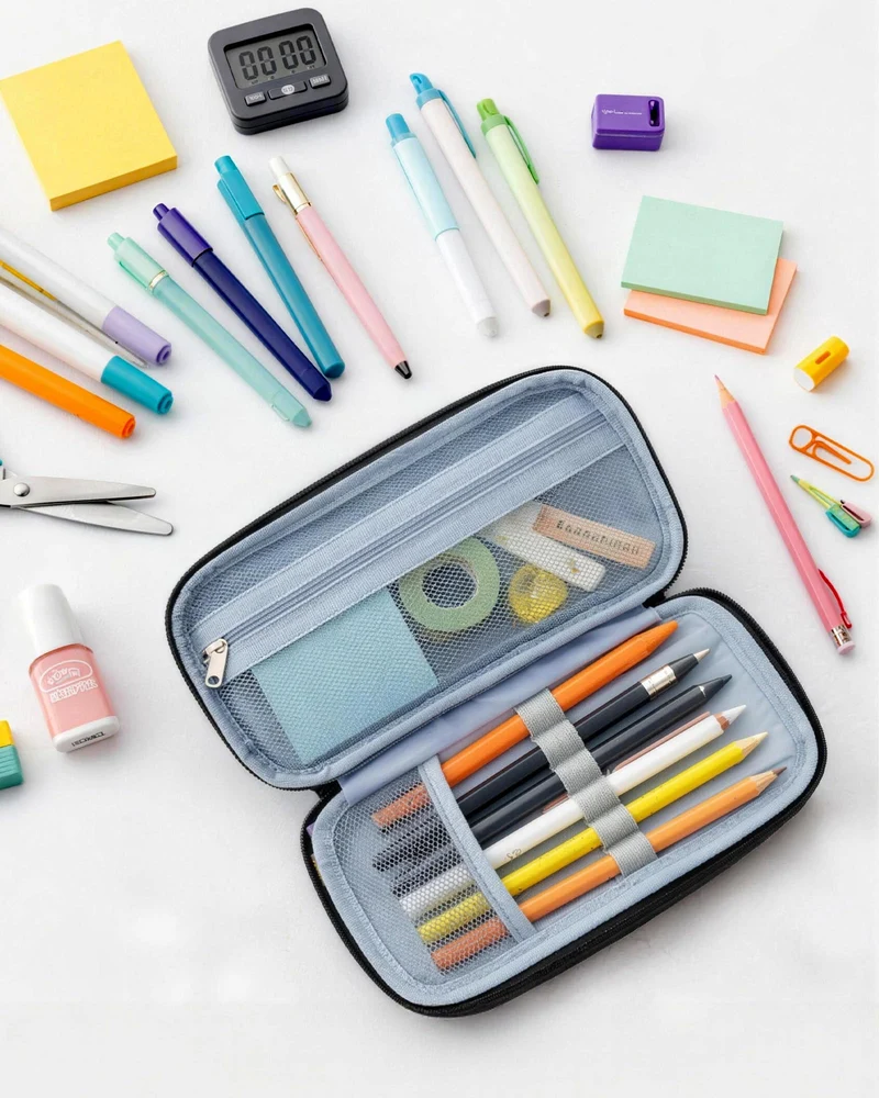 Federmäppchen groß mit 5 Fächern, geräumiges Mäppchen Teenager, praktisches Federmäppchen Jungen und Federtasche Jungen, funktionales Etui Schule, Unisex Stifteetui in Schwarz